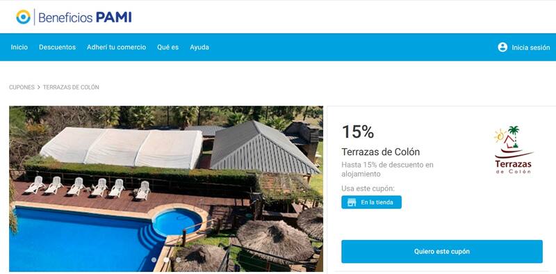 La increíble promoción del PAMI para que sus afiliados se hospeden en el mejor hotel cerca de las Termas de Colón (Fuente: beneficios.pami.org.ar)