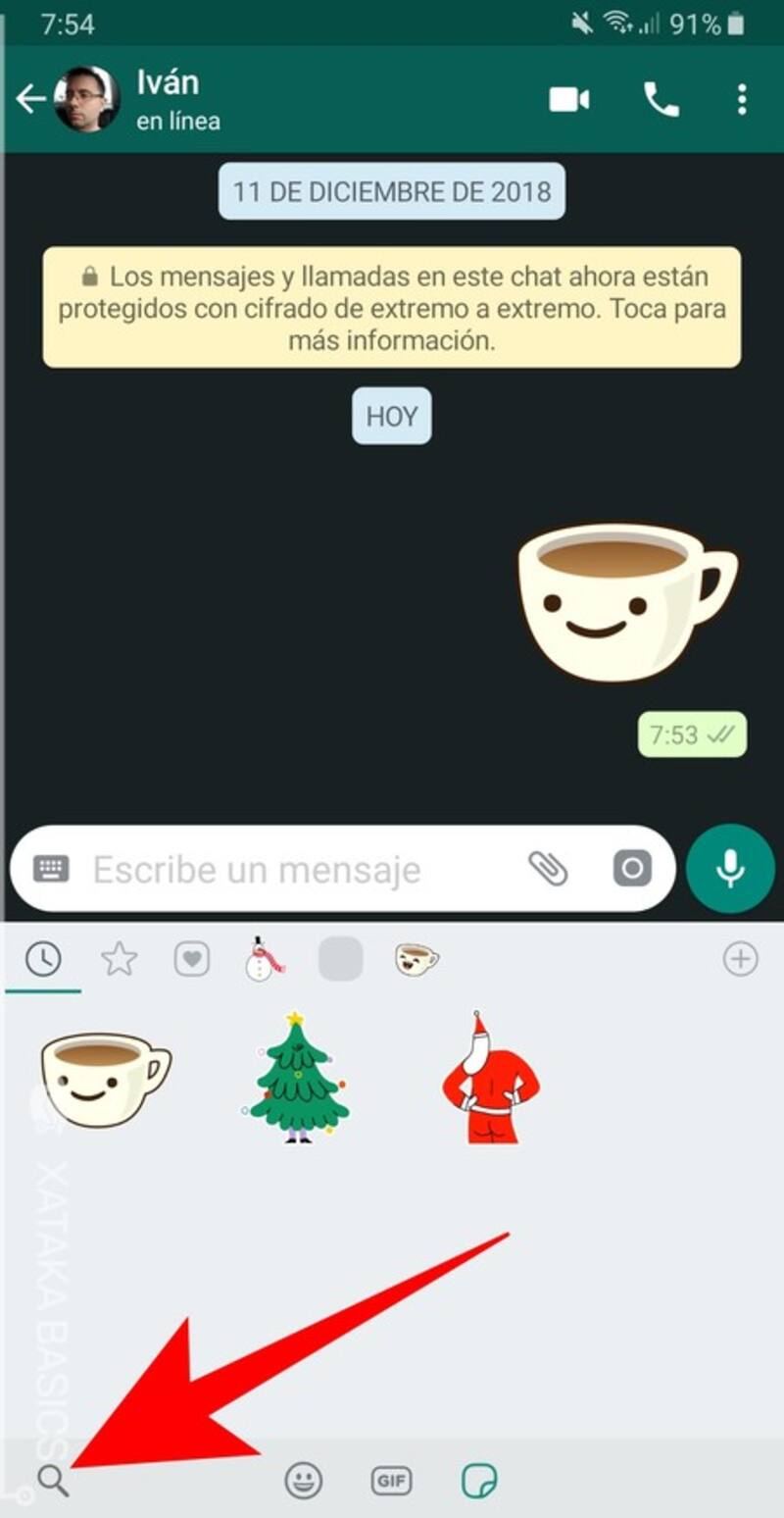 Buscador de stickers en WhatsApp.