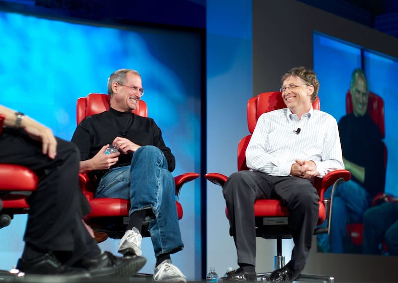 Gates y Jobs recompusieron su relación, pero siempre tuvieron encontronazos. (Fuente: Wikimedia Commons)