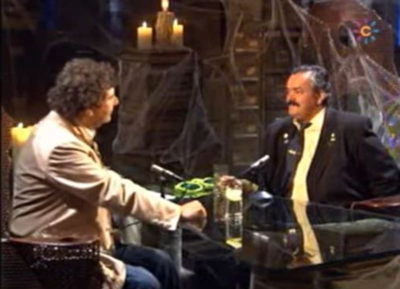 Quintero junto a el risitas", en plena charla.