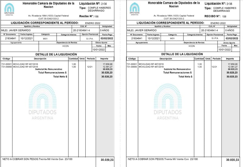 $ 30.020 en concepto de movilidad