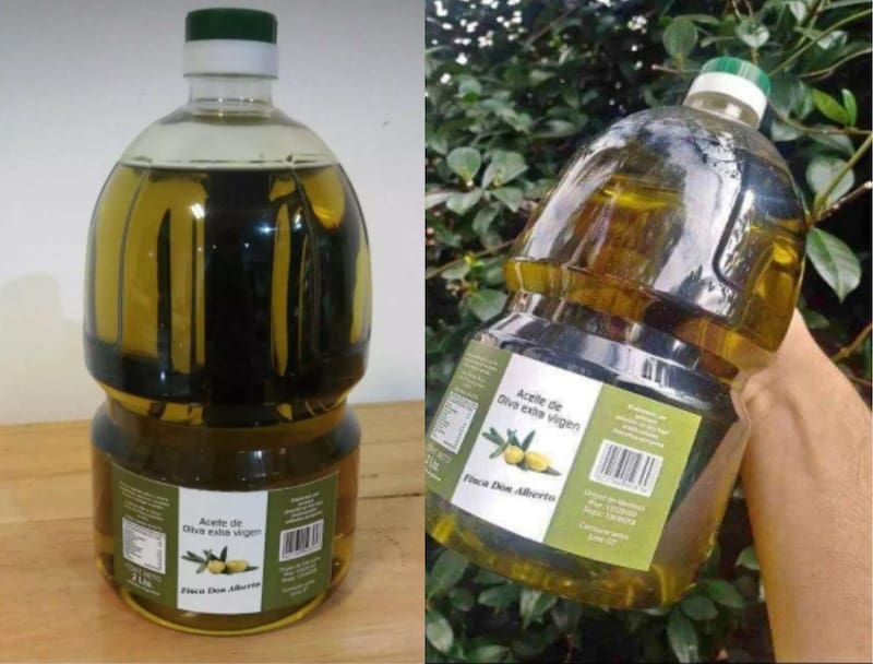 Foto del aceite de oliva prohibido del anexo de la disposición 7116/2024 del Boletín Oficial.