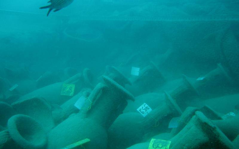 El pecio transportaba más de 3.000 ánforas con salsa de pescado y metales con inscripciones del emperador Nerón. (Foto: vilamuseu.es)