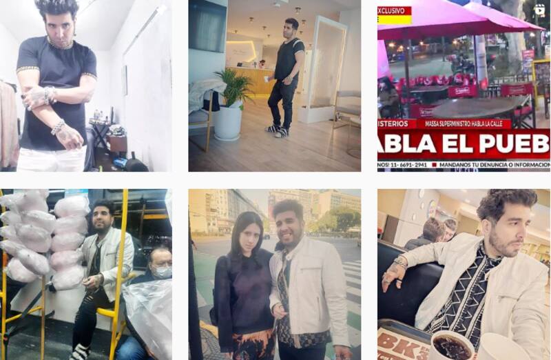 El perfil de Instagram de Fernando Andrés Sabag Montiel, que ya fue eliminado.