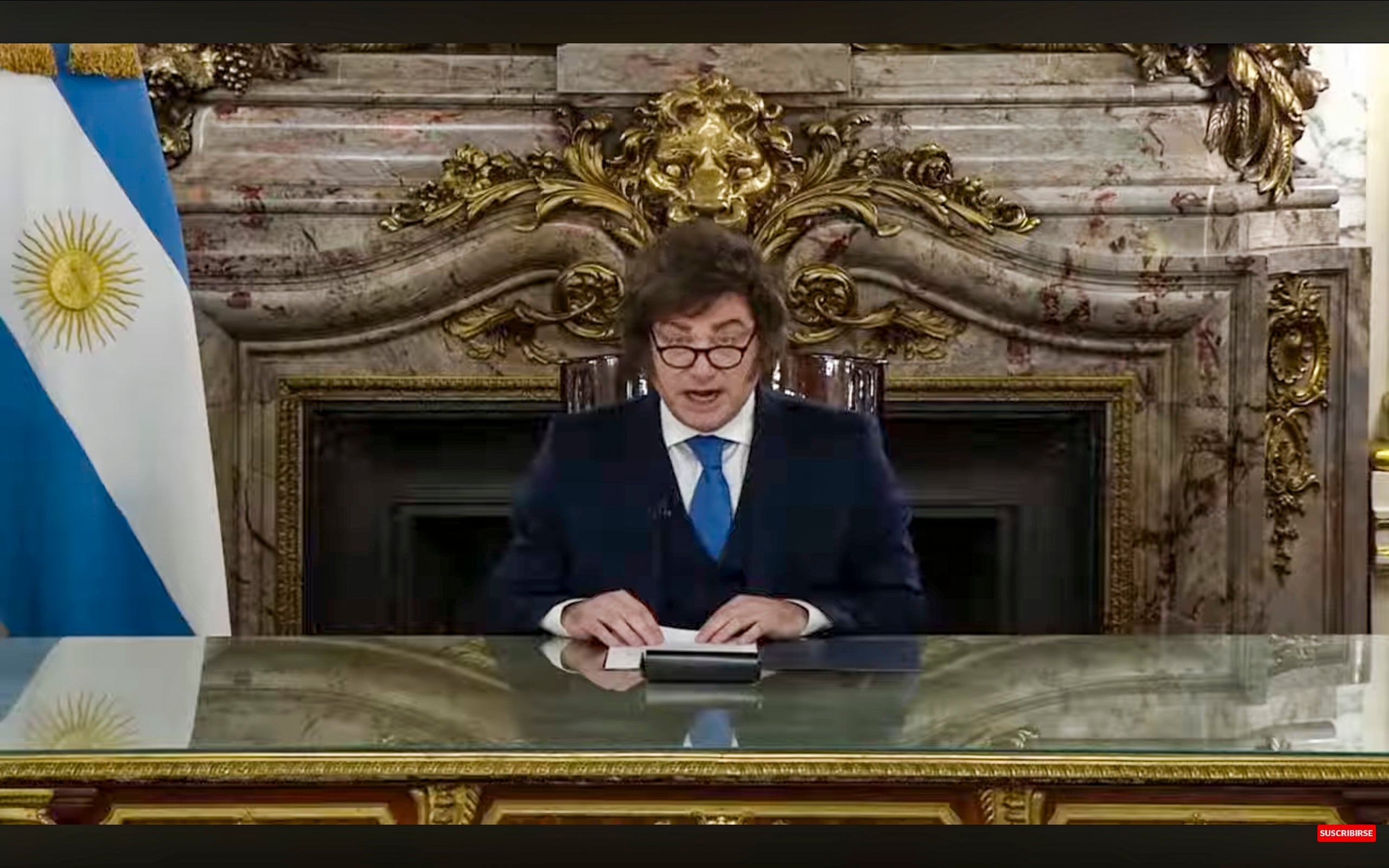 El presidente Javier Milei presentó el proyecto de reforma de la Carta Orgánica del Banco Central para poner fin a “la estafa de imprimir” dinero que llevó a una “tasa de inflación acumulada de más de 12 trillones por ciento” desde 1935 (FOTO NA:CAPTURA VIDEO).