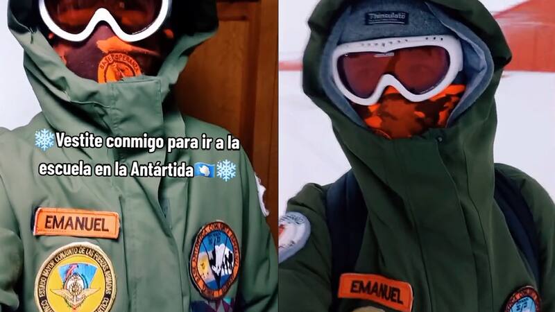 El joven muestra su día a día en la Base Esperanza.