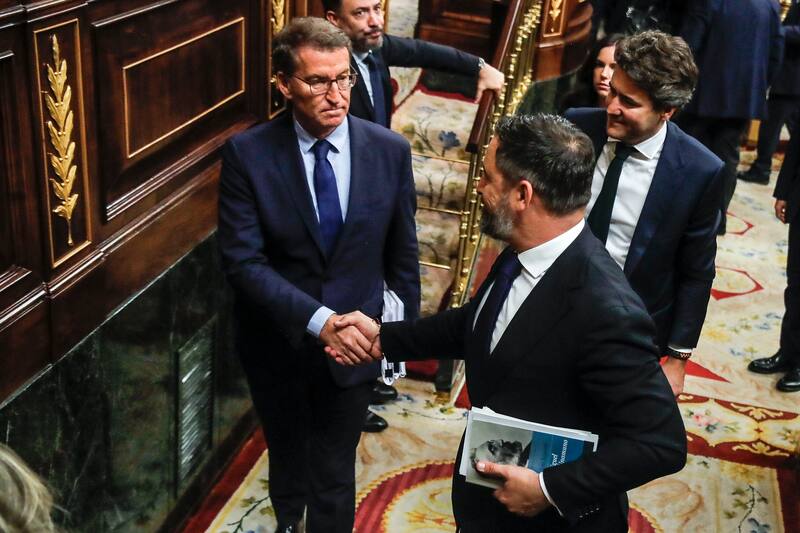 Santiago Abascal y Alberto Núñez Feijóo.