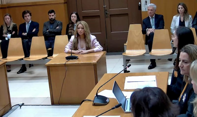Shakira declarando en la Audiencia de Barcelona (Fuente: EFE)