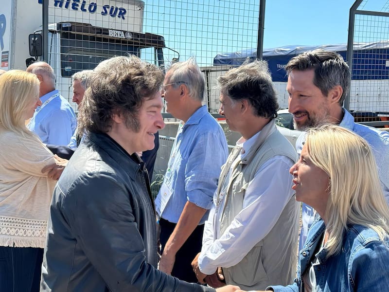 El presidente Javier Milei en la última muestra de Expoagro donde buscó dar buenas noticias.