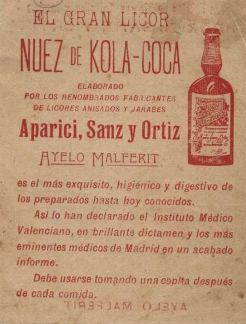 Publicidad del licor de Kola Coca (Fuente: X / @thespanishlegcy)