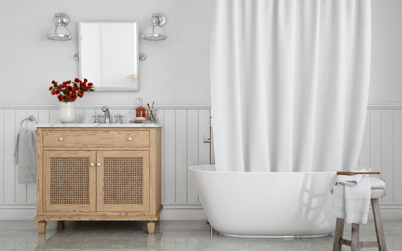 Para eliminar el moho de las cortinas de baño también se puede usar vinagre blanco o bicarbonato de sodio. (Fuente: Freepik)