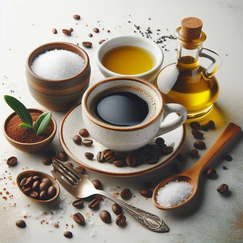 Café con aceite de oliva o café con sal. Fuente: Bing AI.