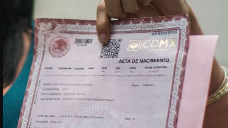 Acta de Nacimiento de México. Fuente: archivo.