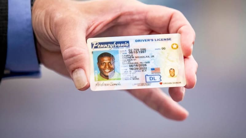 Así luce una licencia que cumple con el Real ID. Fuente: archivo.