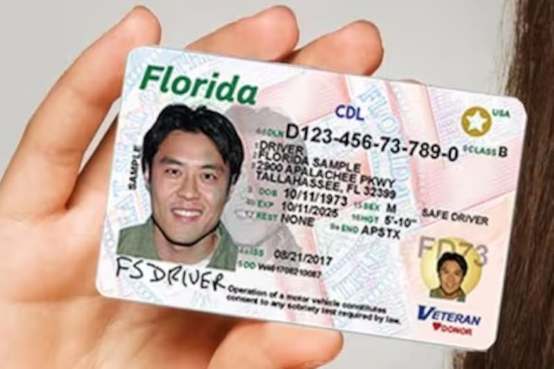 Así luce una licencia de conducir Real ID. Fuente: archivo.