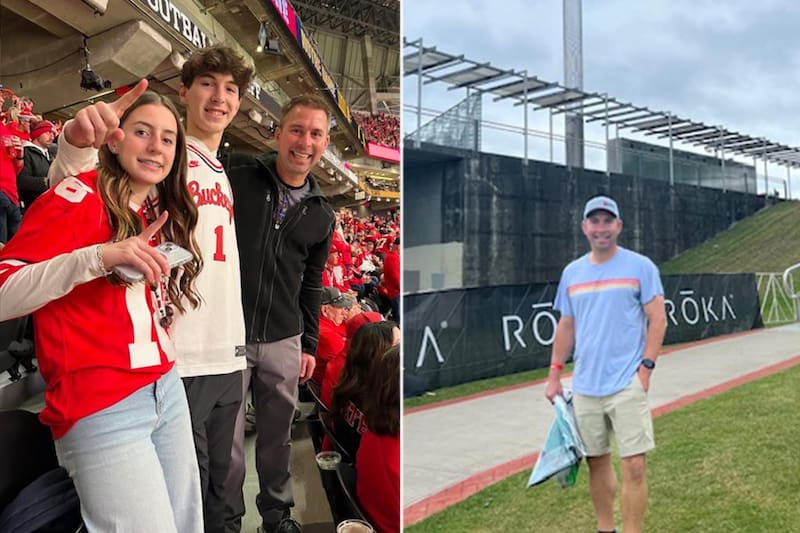 Marcus Wendling, ya recuperado del cáncer de colon, con su familia.