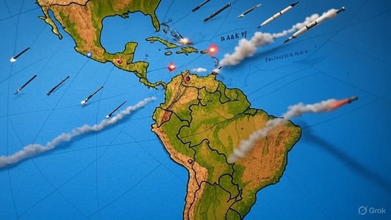 Los países de América latina que desaparecerían primero en caso de que se desate una Tercera Guerra Mundial. (Imagen: Grok).