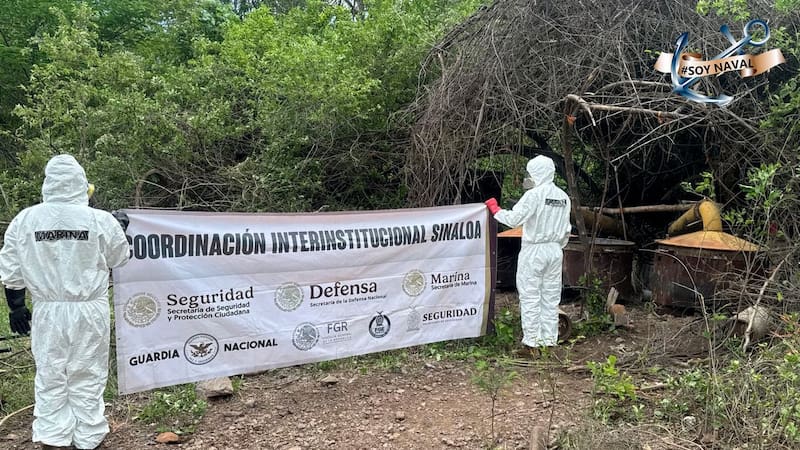 Laboratorios de drogas desmantelados en Sinaloa. Fuente: SEMAR MX.