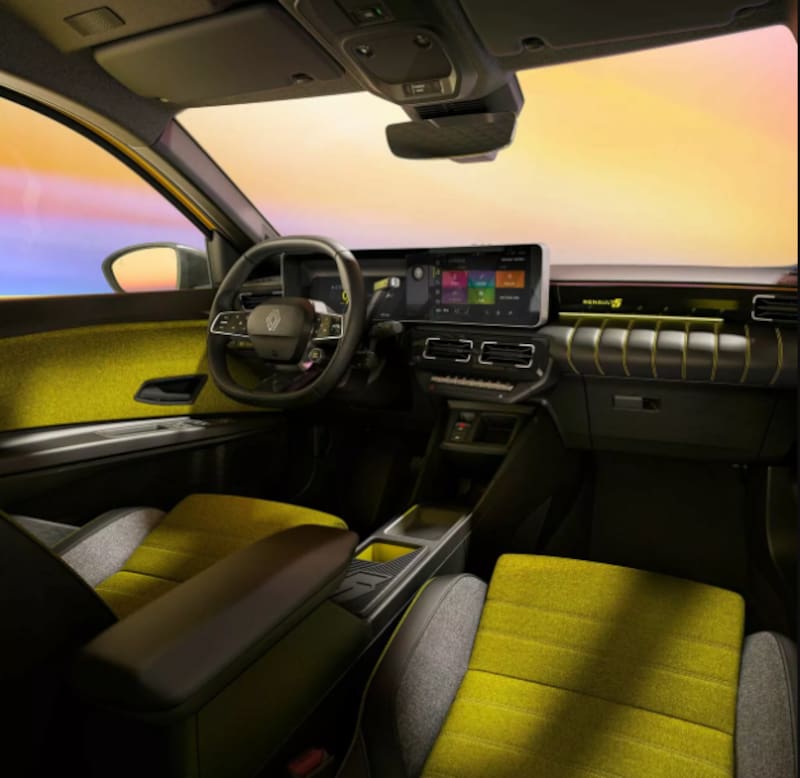 El Renault 5 cuenta con una Pantalla 2x10'' con Google integrado. (Fuente: Renault).