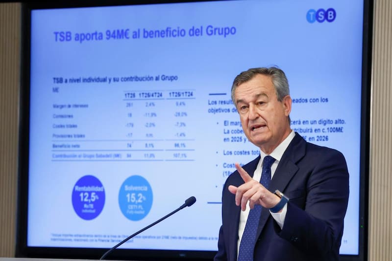 César González-Bueno marca la posición del Sabadell ante el escenario corporativo y traslada mensajes de confianza y solvencia. (Fuente: EFE / JJ Guillén)