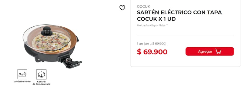El electrodoméstico de D1 cuesta $69.900, más de $80.000 menos que opciones similares disponibles en Alkosto. (Fuente: Tiendas D1).