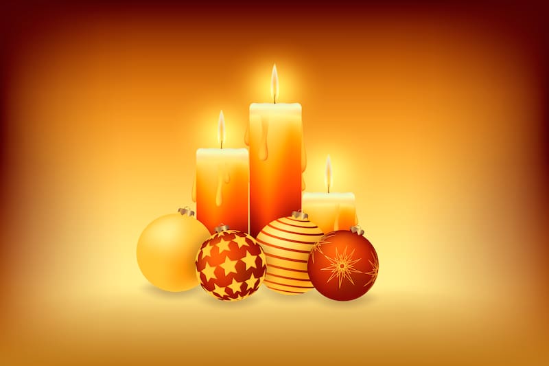 Velitas color naranja o rojo rubí. Fuente: Freepik.