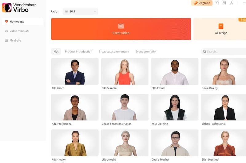 Wondershare Virbo permite utilizar avatares animados como presentadores del video.
