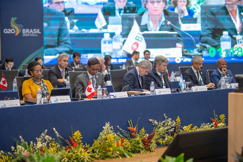 Caputo y Bausili en julio pasado en el G20 en Brasil