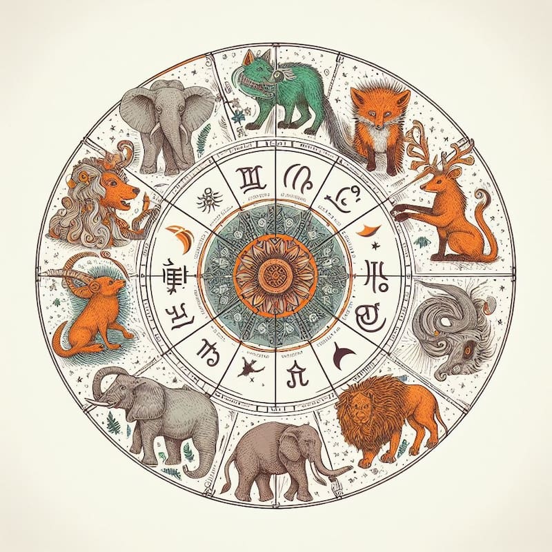 Rueda zodiacal. Fuente: Bing AI.