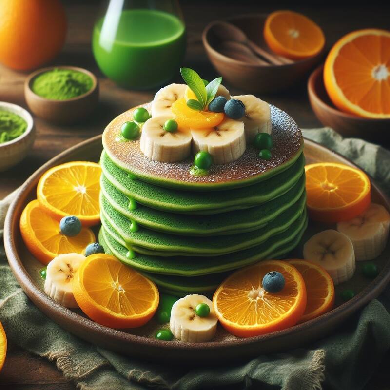 Ilustración de panqueques proteicos. Fuente: Bing AI.