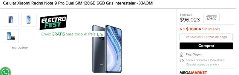 Xiaomi Redmi Note 9 Pro.