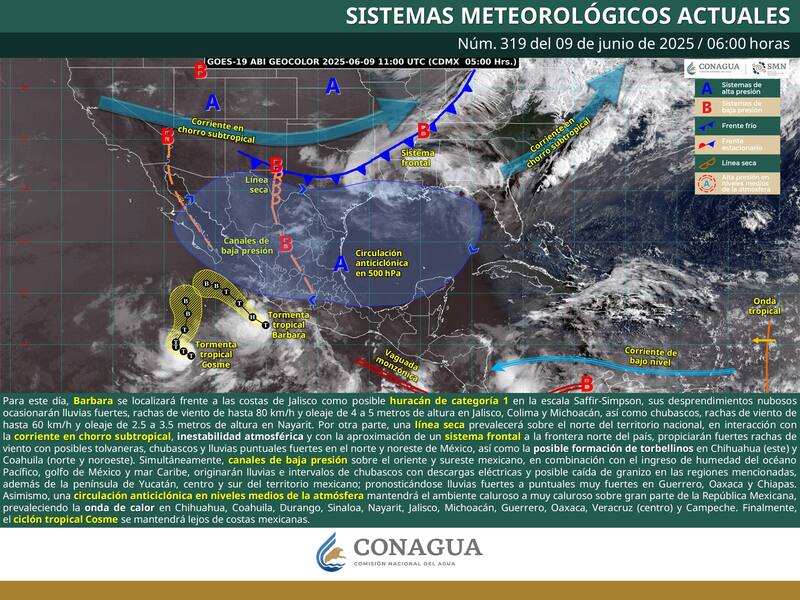 El pronóstico del tiempo para el lunes 9 de junio. Foto: Archivo.