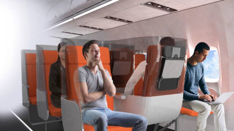 Proponen un asiento central vuelto hacia atrás y rodeado por una pared divisoria.