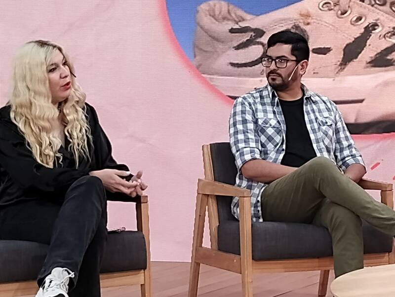 Celeste Oyola y Osvaldo Balossi sobrevivientes del incendio de Cromañón en 2004 en una entrevista a canal IP