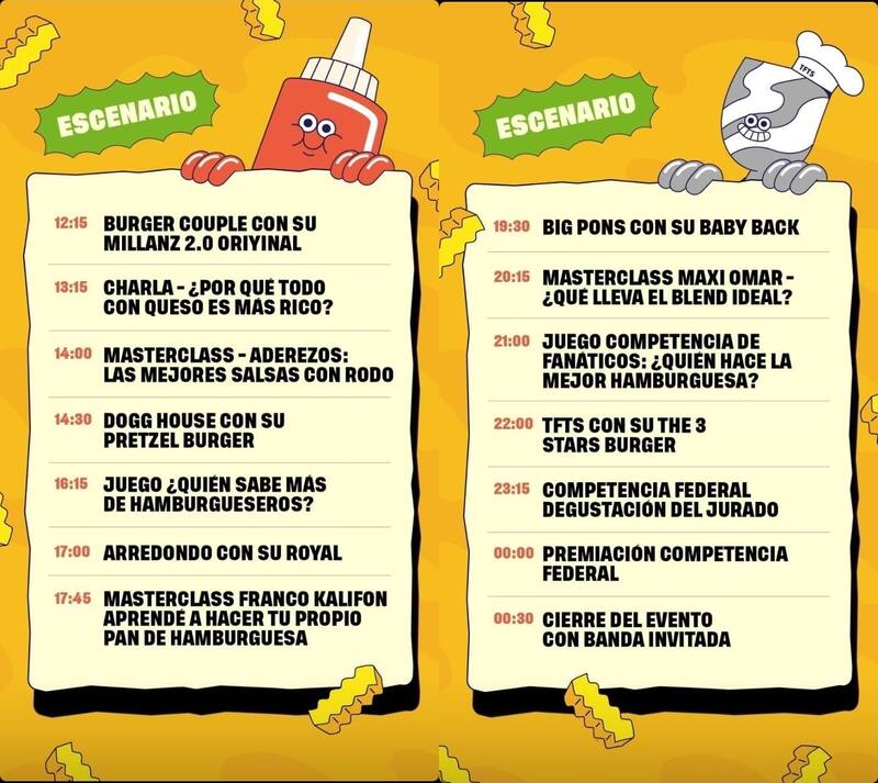 La grilla incluye degustaciones, juegos, charlas y la competencia de hamburgueserías.