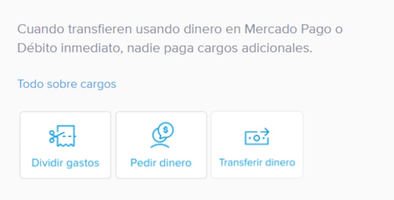 La sección de Amigos permite dividir gastos, solicitar o transferir dinero. Fuente: Mercado Pago.