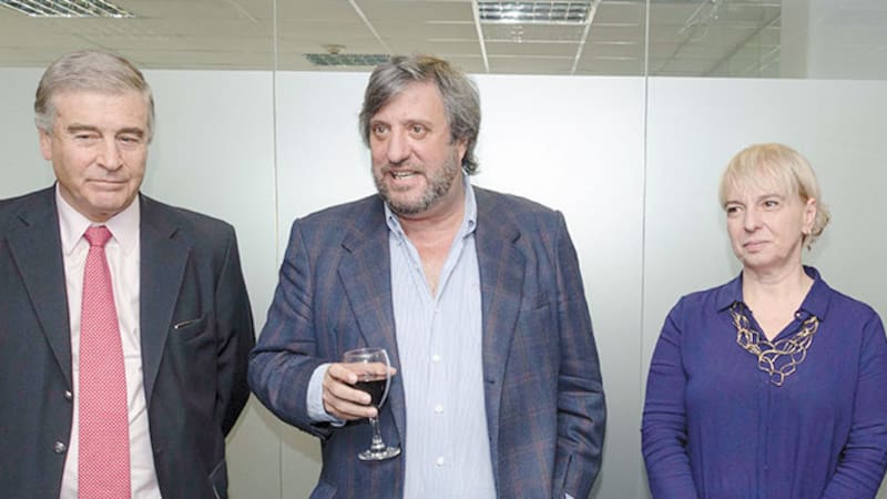 Godoy y Giudici, con el entonces ministro de Comunicaciones Oscar Aguad