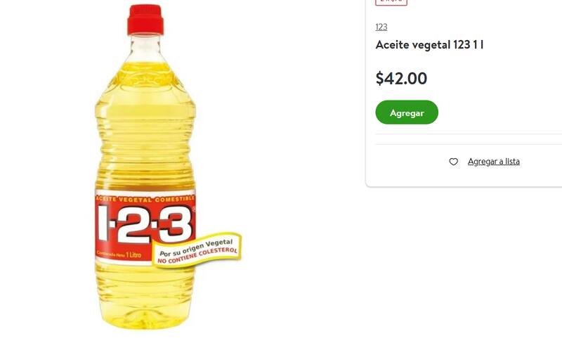 Según los estudios de Profeco, el aceite 1-2-3 es 100% puro de girasol, lo que asegura su calidad y autenticidad. (Foto: despensa.bodegaaurrera.com.mx/)