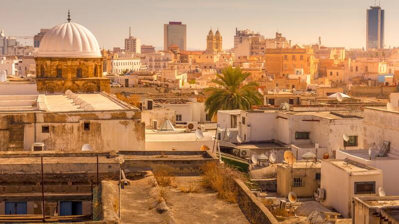 Vista aérea de la ciudad de Túnez.