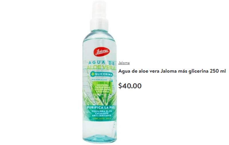 Este producto es ideal para aclarar manchas y equilibrar el pH de la piel. Fuente: super.walmart.com.mx