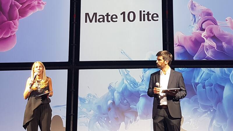 Denise Sommerfeld, directora regional de marketing, y Juan Vila, vicepresidente de Huawei Consumer Business Group Argentina, durante la presentación del Mate 10 Lite