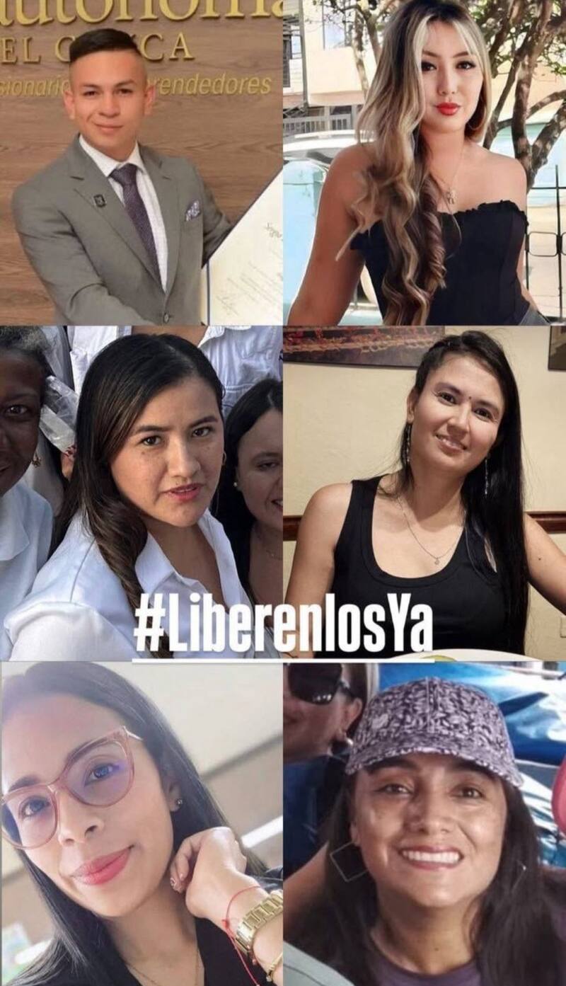 Imagen compartida por familiares de los secuestrados en el Cauca (Fuente: rede sociales).