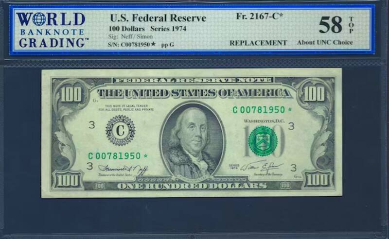 Este es el billete de 100 dólares que podría valer poco más de $1.000 en el mercado de la numismática.