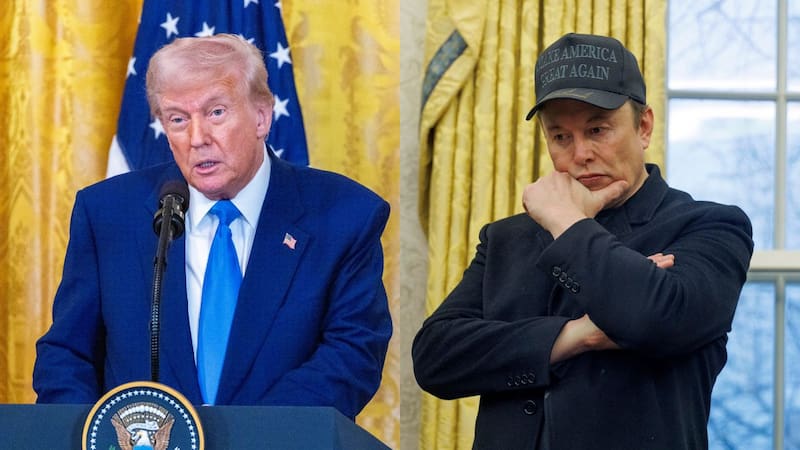 Elon Musk junto a Donald Trump.