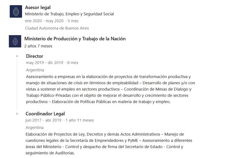 Perfil de LinkedIn de Agustín Rojo.