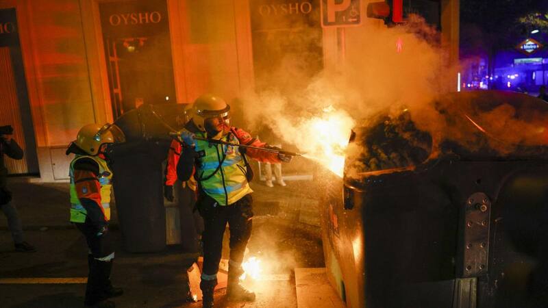 Detuvieron a implicados de los disturbios de la sede del PSOE en la calle Ferraz.