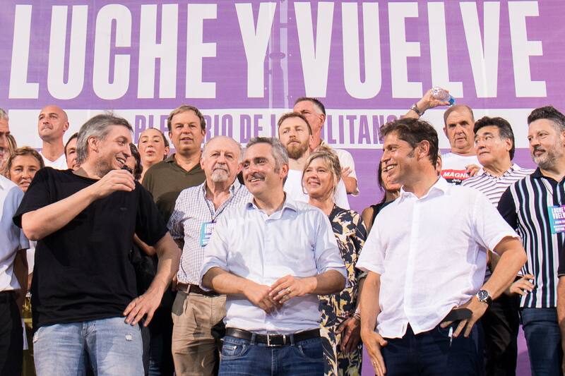 Máximo Kirchner, Andrés Larroque, Omar Plaini y Axel Kicillof integrantes de 'la mesa de Ensenada'