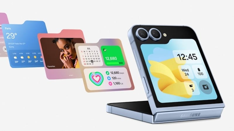 La pantalla externa del Galaxy Flip6 permite usar widgets.