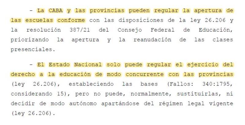 Extracto del fallo de la Corte.