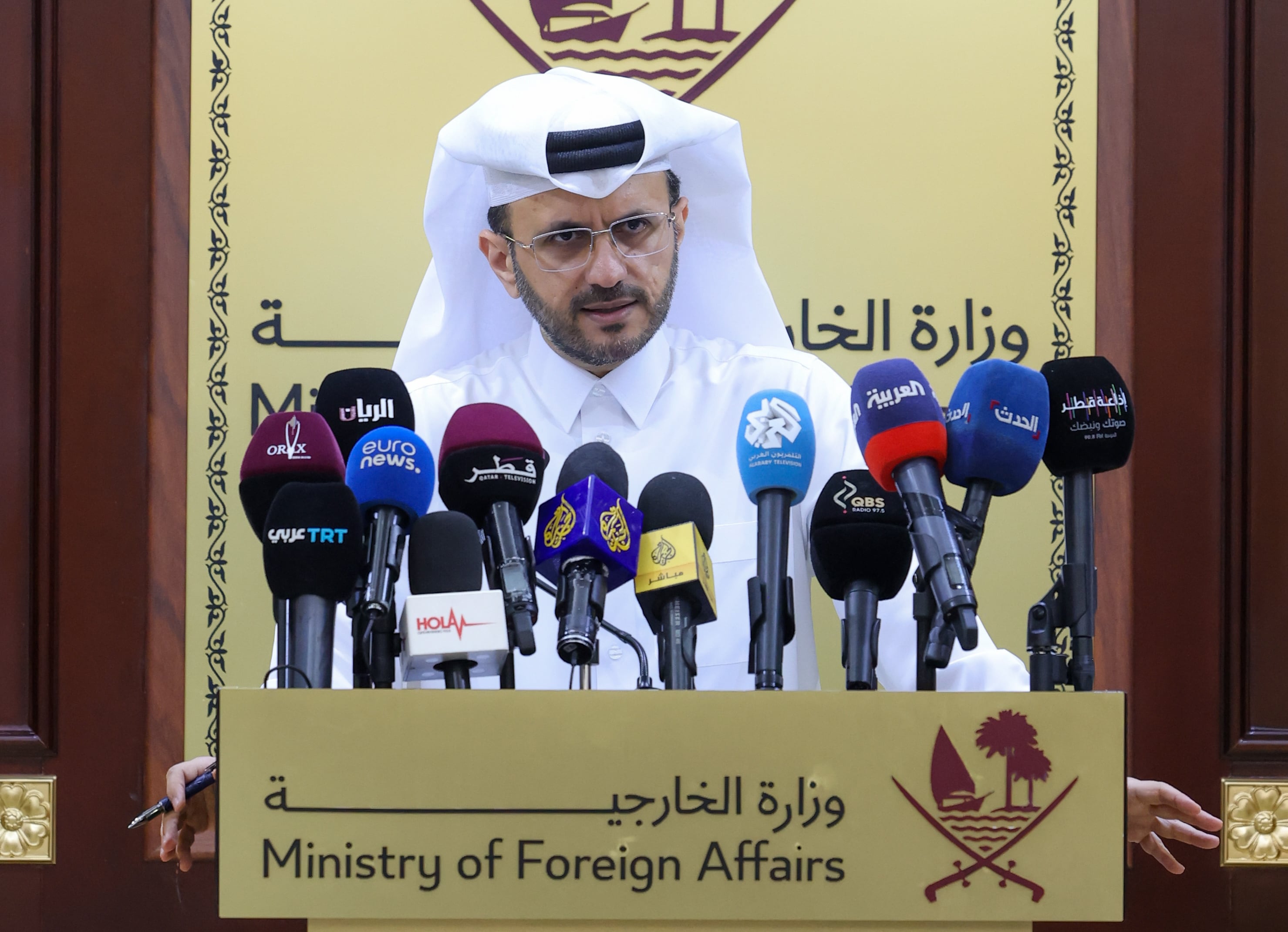 DOHA, 18/03/2026.- El portavoz del Ministerio de Asuntos Exteriores de Catar, Majed al-Ansari, ha calificado de
